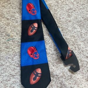 Football Helmet and Ball Pattern Tie